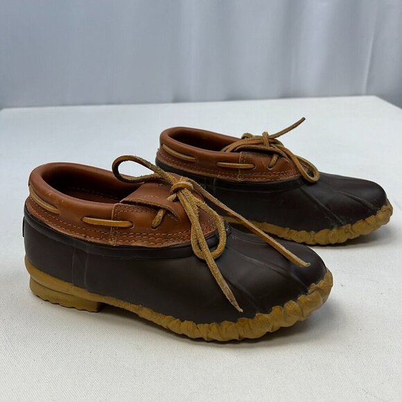 CABELAS Womens Brown Comfort Steel Shank Round Toe Slip-On Duck Boots Size 7 - Picture 1 of 10